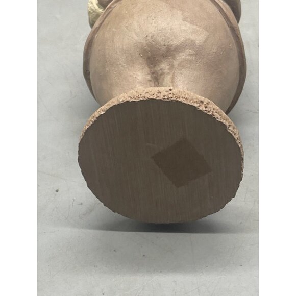 Christmas Santa figurine hand painted signed brown round hat standing 6" READ - Picture 8 of 8